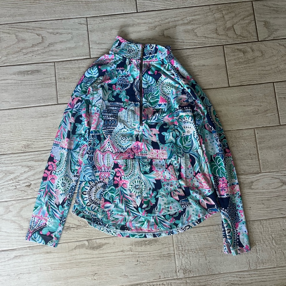 Lilly Pulitzer Pink-Accented Floral Zip Top